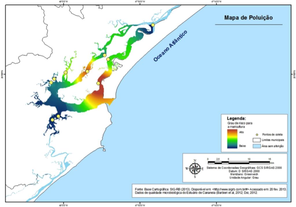 III Mapa de Poluição, considerando a qualidade microbiológica da área de