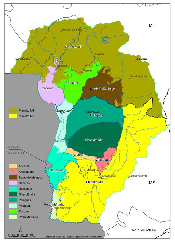 5.3 Mapa: Regiões do Pantanal Monitoramento das Alterações da