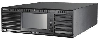 LISTA DE PRODUTOS Central de segurança DS-96128/256NI-I16/F24 (/H) Super NVR embutido DS-9632/64NI-I8 NVR de 4K integrado Entrada da taxa de bits de até 400/640 Mbps Suporta câmeras de rede de