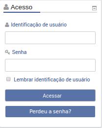 usuário e senha. Nome de usuário: CPF (somente os números).