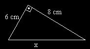 ( = 90º) a) 5 cm b) 4 cm c) 00 cm d) 0 cm ) Num triângulo retângulo os catetos medem 5 cm e cm.