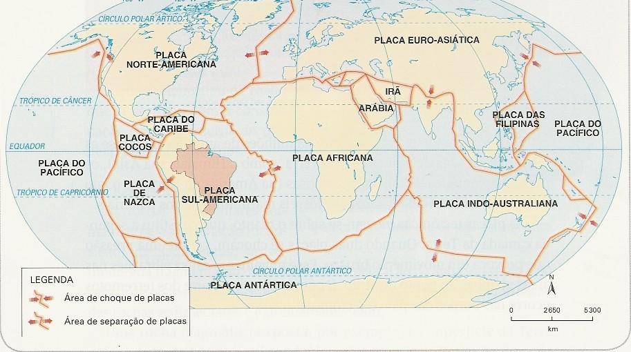 Mário Yoshida Principais placas tectônicas Fonte: Concise Atlas of