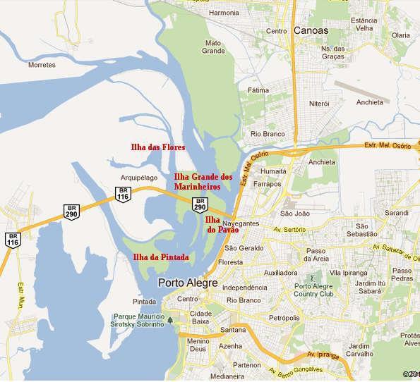 25 Figura 1 Mapa do Delta do Jacuí Fonte: Google Maps. Destaques meus.
