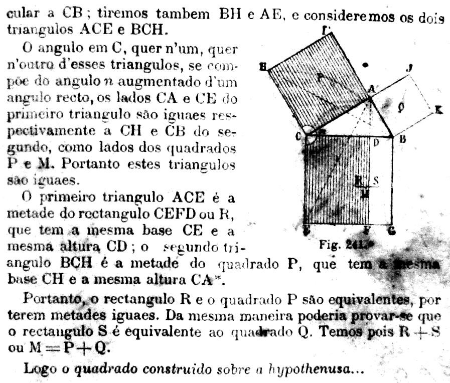 7 Figura 6. Teorema de Pitágoras, Elementos de Geometria, F.I.C.,1933, p. 105.
