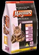 Magnus Super Premium Cães e gatos CÃES SÊNIOR (7+) SABOR FRANGO E ARROZ GATOS CASTRADOS SABOR FRANGO E ARROZ 15,0 kg 1,0 kg 3,0 kg 10,1 kg Proteína Cruda/Proteína Cruda/Crude Protein (Mín.