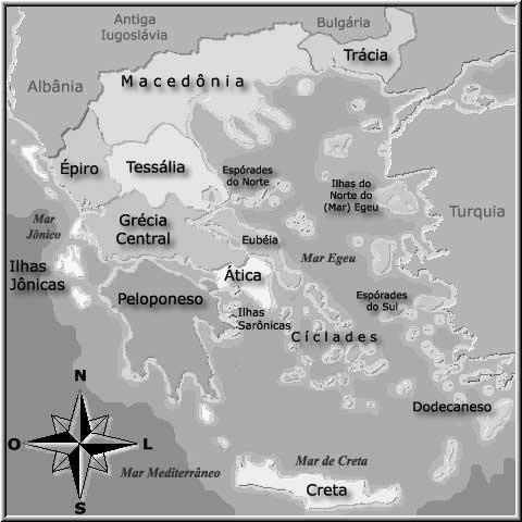 1º EM História Rauni Aval. Trimestral 25/03/11 1. Observe o mapa abaixo e siga as instruções Identifique a localização das cidades de Atenas e Esparta no mapa acima.