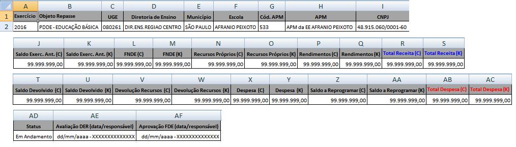 Para gerar o documento, clique no respectivo botão.