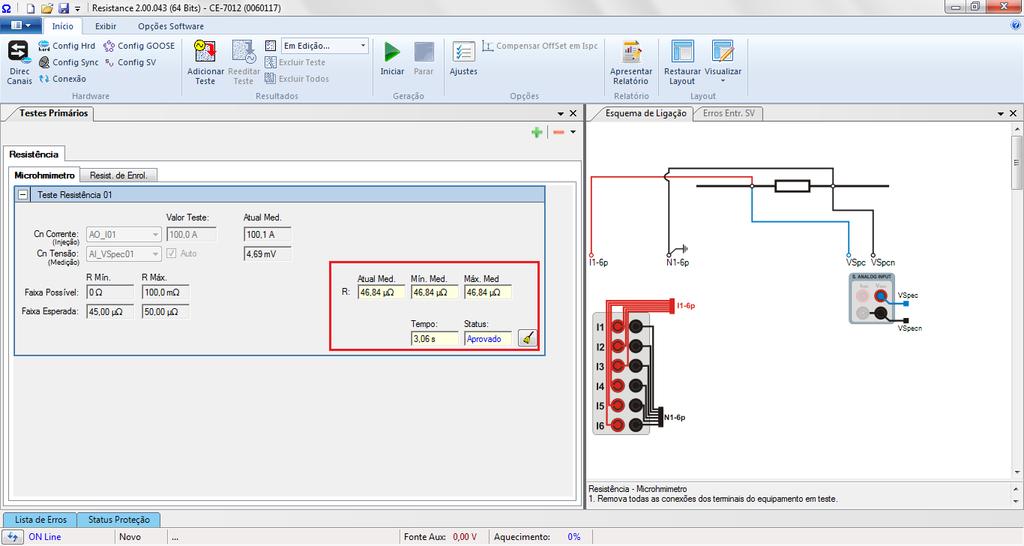 tensão. Com essas grandezas o software mostra o valor de resistência. Figura 15 6.