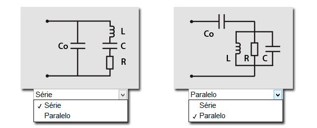 Seletor da configuração do circuito equivalente.