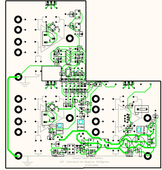 Visualizações da Placa de Circuito Impresso A Figura 8 ilustra a visão superior da placa de circuito impresso, enquanto que a