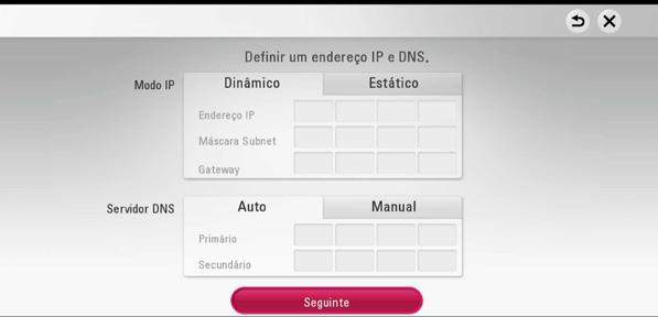 16 A ligar 2 A ligar 1. Seleccionar a opção [Configuração de Ligação] no menu [Definições] e pressionar ENTER (b). 2. Ler os as indicações de preparação para as configurações de rede, e pressionar ENTER (b) enquanto [Início] estiver destacado.