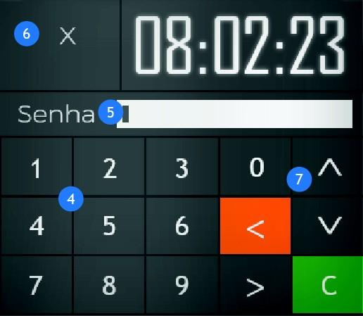 Ao clicar no centro do display, o teclado numérico será exibido, possibilitando ao usuário realizar a marcação