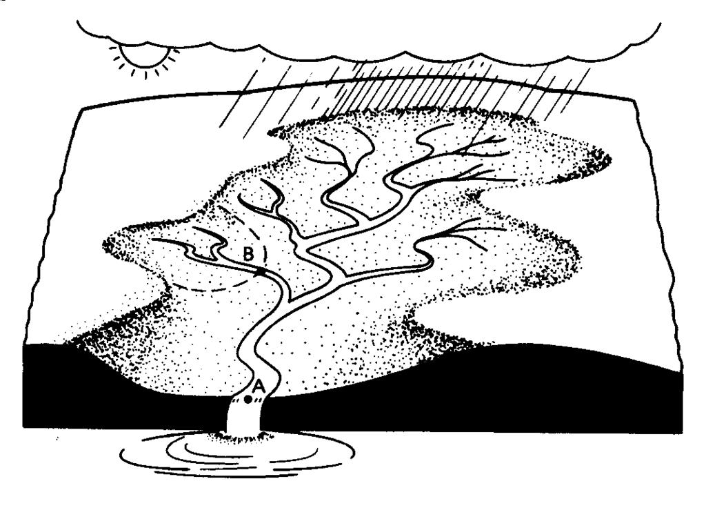2 Bacia Hidrográfica Área de drenagem Zona de erosão Zona de armazenamento e transporte Lago ou Oceano Zona de deposição Zona de erosão Maior declividade Frequência e duração de cheias dependem das