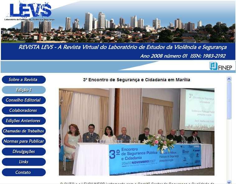 Relatório: Criação da Revista LEVS Webmaster: Luciana Baliego Ferraz de Andrade Revisão Eletrônica: Marina M.