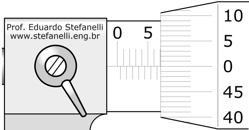 Leitura de Micrômetro Sistema Métrico MICROMETRO CENTESIMAL O tambor apresenta 50 divisões.