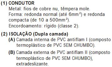 (cabos) encordoados, compactados ou não; Classe 2