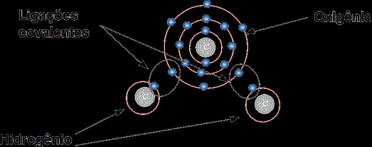 Figura 1.2 Molécula de água. As ligações covalentes são de nosso interesse, pois serão úteis para o estudo dos materiais semicondutores. Exercitando o conhecimento.
