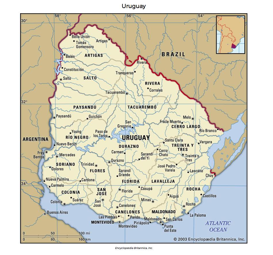 Uruguai: dados geopolíticos de base