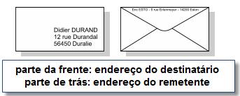 parte da frente, você escreve o endereço do