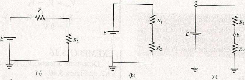 Na terceira figura, se um voltímetro conectado entre o ponto b e a terra lê