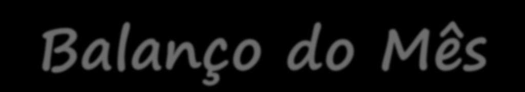 Balanço do Mês Ultimo dia do mês: fazer um balanço geral Total de Vendas Total de Entrevistas de Inícios Total de inicios concretizados Total de contatos feitos para sessão/demonstrações Total de