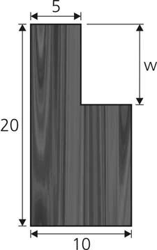 20. Uma placa retangular de madeira, com dimensões 10 x 20 cm, deve ser recortada conforme mostra a figura ao lado.
