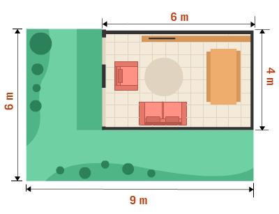 Questão 18 Na imagem vê-se parte da planta da casa da Rita. Na planta estão representados a sala e o terraço à volta da sala. Observa as dimensões da planta.