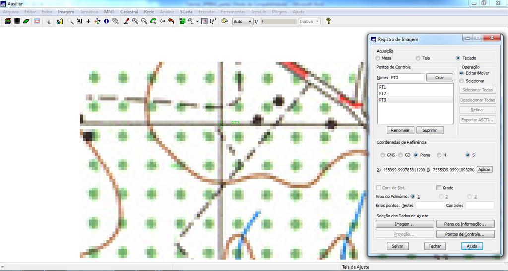 Amplie a imagem para posicionar PT3 corretamente e depois cliquem em Aplicar. Salve o ponto PT3.