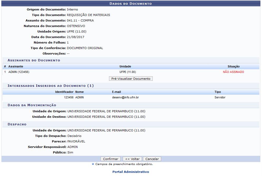 PASSO 4 UNIVERSIDADE FEDERAL DE PERNAMBUCO Nesse passo é apresentado um resumo das informações inseridas até o momento.