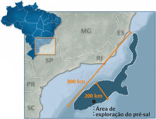 26 A área encontra-se no subsolo oceânico e estende-se do norte da Bacia de Campos ao sul da Bacia de Santos e desde o Alto Vitória (Espírito Santo) até o Alto de Florianópolis (Santa Catarina).