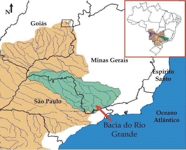 FIGURA 1 Localização da Bacia do Rio Grande. Fonte: Universidade Federal do Rio Grande do Sul (2009).