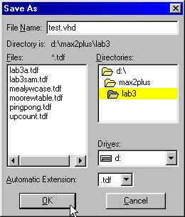 a) Edição da Descrição VHDL Uma descrição VHDL deve ser introduzida no MAX-PLUS II na forma de um arquivo de texto com extensão.vhd.