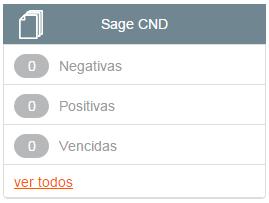 o Sage CND: lançado o Sage CND (Certidões Negativas de Débito), uma nova extensão do Sage Relacionamento, para controle e renovação automática das certidões.