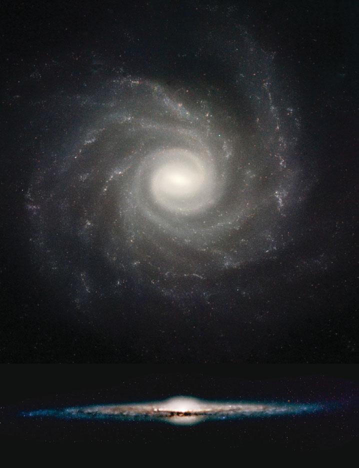 Componentes da Galáxia Disco Estrelas de população I (jovens, ricas em metais) Aglomerados abertos Regiões HII Nuvens moleculares, gás, poeira Bojo Estrelas