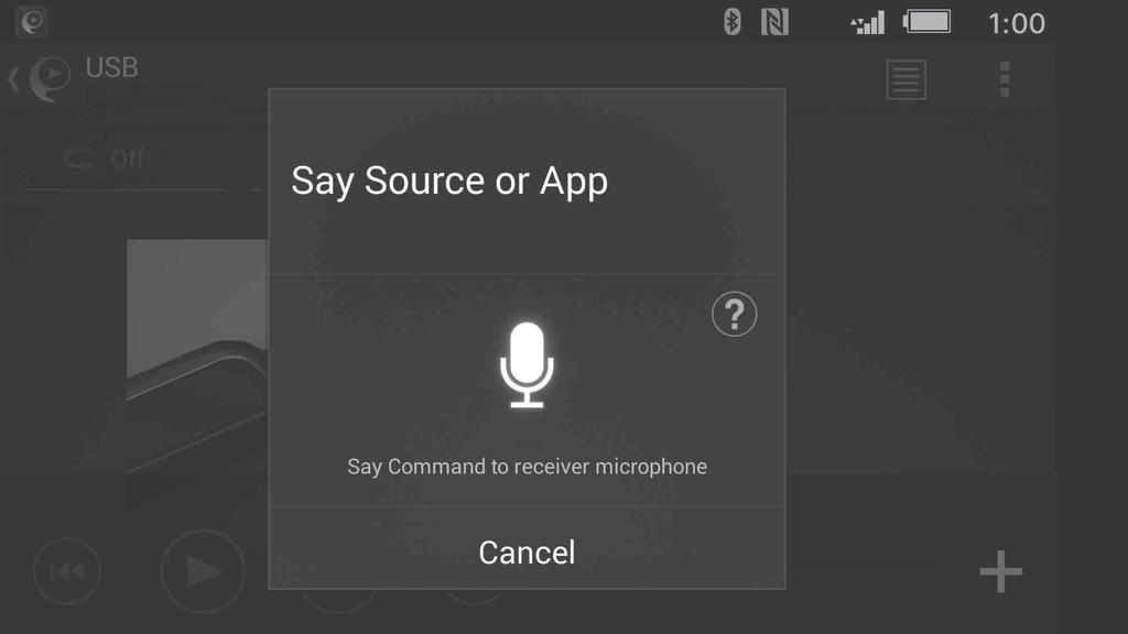 Ativar o reconhecimento de voz (apenas smartphone Android) Ao registar aplicações, pode controlar uma aplicação por comando de voz. Para obter informações, consulte a ajuda da aplicação.