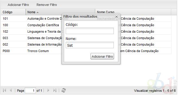 Figura 25:Definir filtro Figura 26: Tabela com filtro aplicado Para exibir todos os dados novamente, clique em.