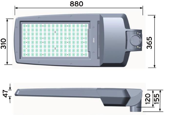 TECNOWATT NATH LX_ ISTANIUM LED 2 NATH LX_ ISTANIUM LED2 Luminária Simon NATH Istanium LED 2, tamanho L, fixação lateral para ponta de braço e topo de poste de 60,3mm.