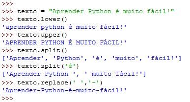 Métodos sobre strings Métodos sobre strings Forma geral de uso dos métodos Objeto-string.