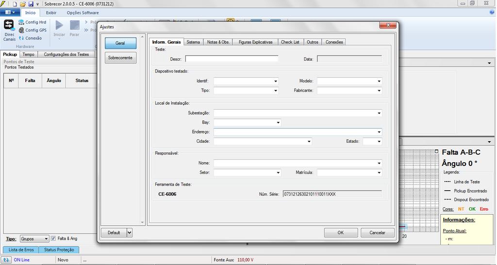 4.2 Configurando os Ajustes Figura 20 Ao abrir o software a tela de Ajustes abrirá automaticamente (desde que a opção