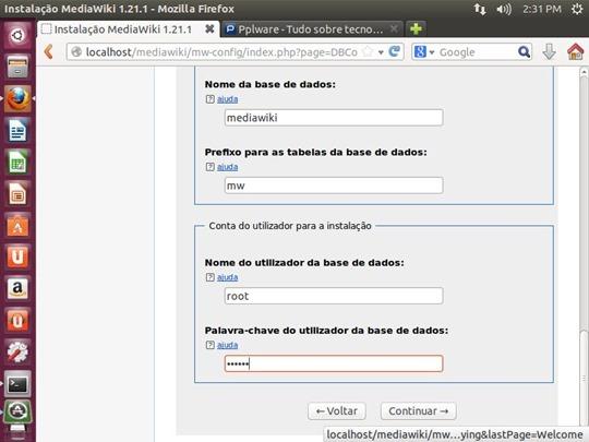 4.5) Configurações da base de dados Neste ponto podem deixar as