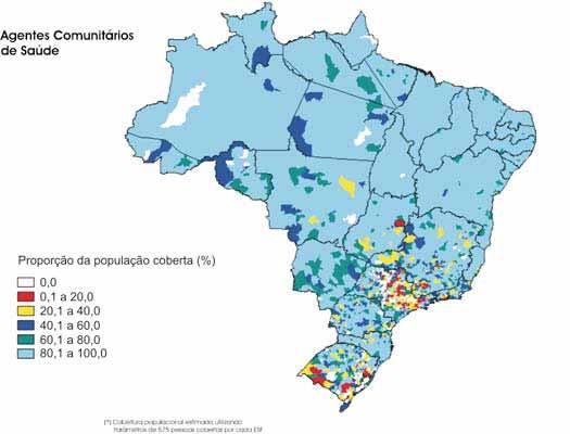 Saúde da Família, Brasil, 2006 Mapa 3 Agentes Comunitários de Saúde (*)