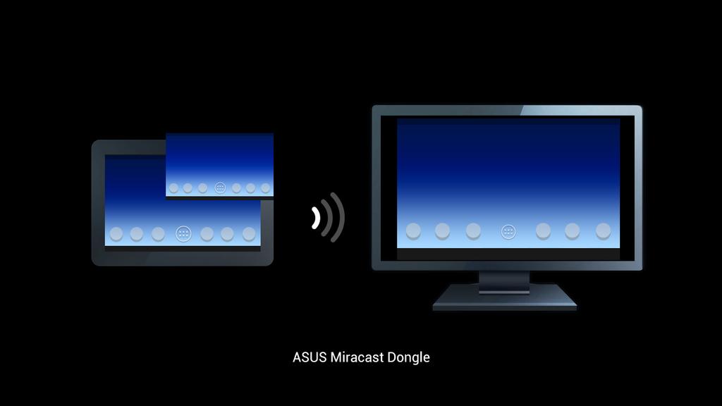 F. O seu monitor externo mostrará a imagem seguinte enquanto o Adaptador ASUS Miracast estiver a tentar estabelecer uma ligação com o seu