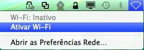 superior direito da tela do Mac OS X Lion clicando em Ativar Wi-Fi.