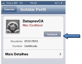 1 Instalando os Certificados no Dispositivo Para instalar os Certificados no iphone, visualize o