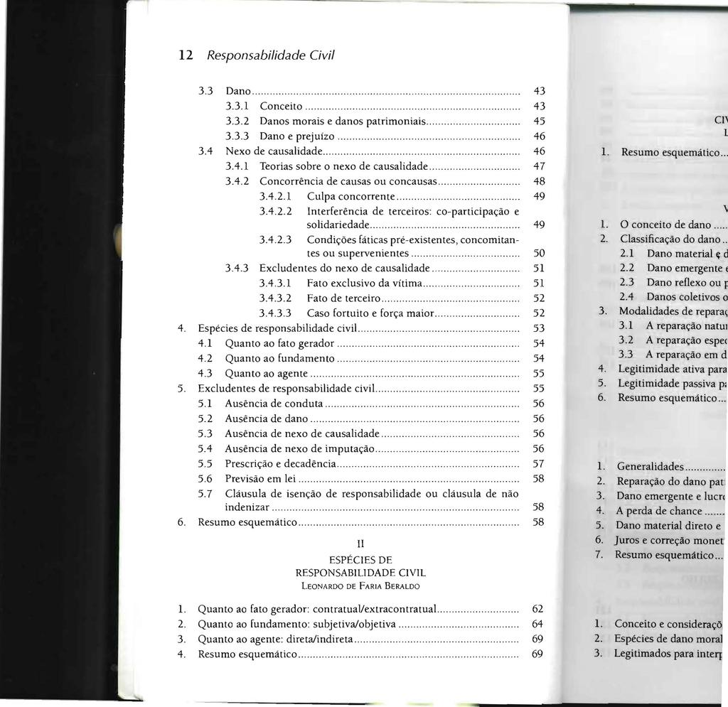 12 Responsabilidade Civil 33 Dano 43 331 Conceito 43 332 Danos morais e danos patrimoniais 45 333 Dano e prejuízo 46 34 Nexo de causalidade 46 341 Teorias sobre o nexo de causalidade 47 342