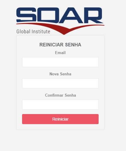 Em seguida é encaminhado a uma página para inserir seu email com a nova senha, e confirmar.