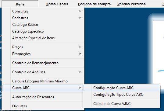 Para a utilização da ferramenta devem-se seguir os seguintes passos: 1. Configuração da exibição da Curva ABC e quais são os tipos de análise desejados; 2.