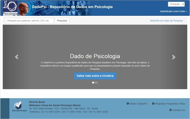 DadoPsi Repositório de Dados de Pesquisa em Psicologia http://dadopsi.bvs-psi.org.