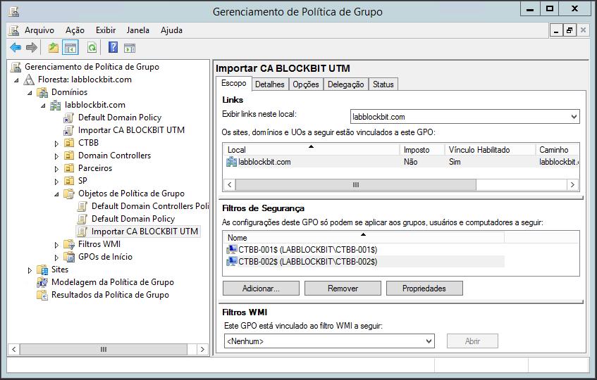 BLOCKBIT UTM 1.3 Tutorial de Configuração GPO CA Feche a janela do Gerenciador de Políticas.