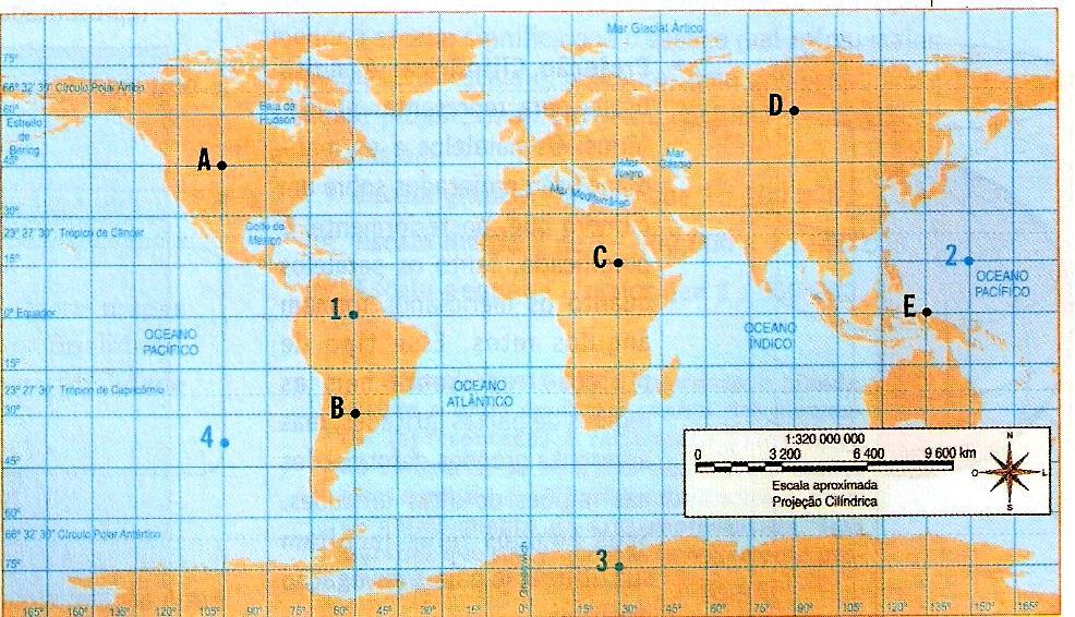 COORDENADAS GEOGRÁFICAS Determinam a localização exata de qualquer ponto da superfície terrestre.